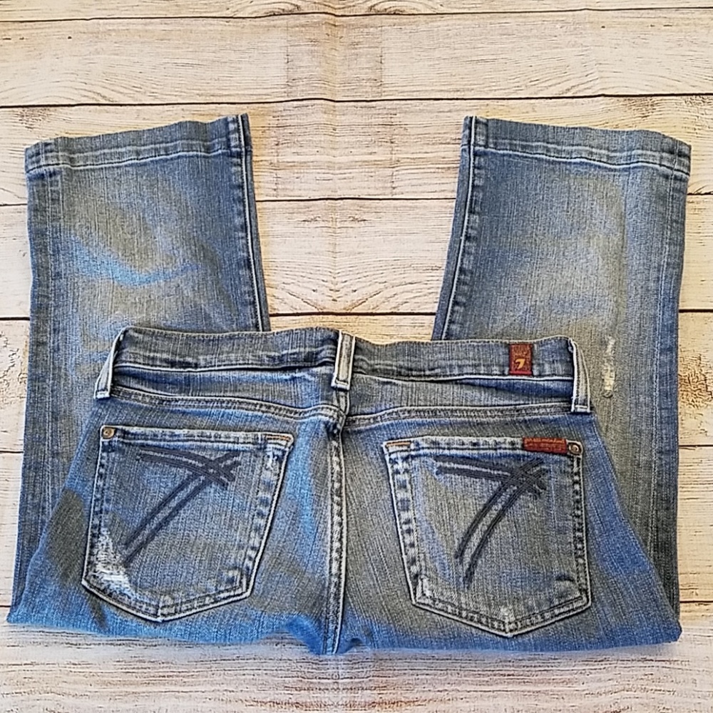 7 For All Mankind Sz 27 Distressed Crop Dojo